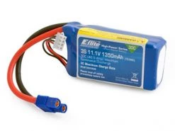 E-Flite 1350mAh 3S 11.1volt 30C LiPo 13awg EC3 Connector